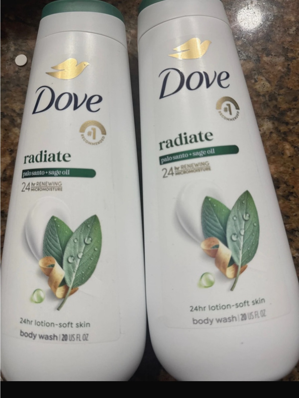 Radiate Palo Santo + Sage Oil Body Wash - White/Green